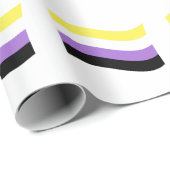 Papier Cadeau Drapeau ondoyant non binaire (Coin rond)