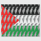 Papier Cadeau Drapeau palestinien et carte avec Motif Keffiyeg (Plat)