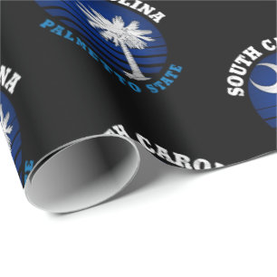 PAPIER CADEAU DRAPEAU PALMETTO DE CAROLINE DU SUD