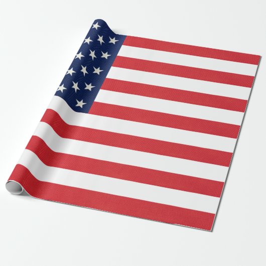 Papier Cadeau Drapeau patriotique américain (Déroulé)