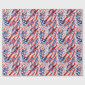 Papier Cadeau Drapeau patriotique américain Abstrait Paint Splas (Plat)