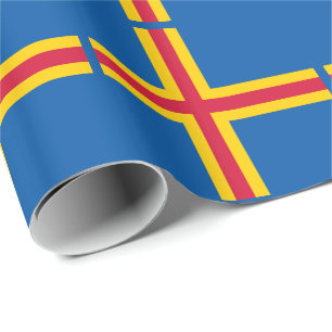 Papier Cadeau Drapeau patriotique des îles Åland