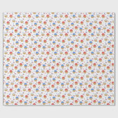 Papier Cadeau Drapeau Patriotique Rouge Blanc Bleu Cupcake (Plat)