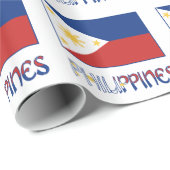 Papier Cadeau Drapeau philippin des Philippines (Coin rond)