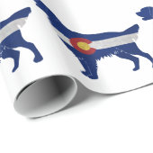 Papier Cadeau Drapeau plat Retriever Chien race Colorado (Coin rond)