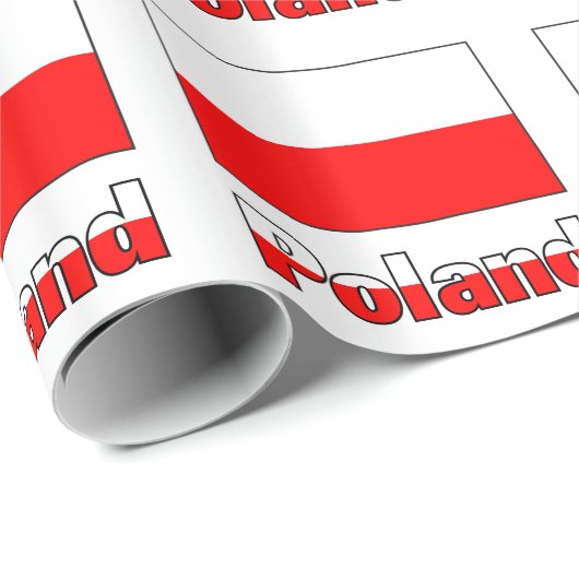 Papier Cadeau Drapeau polonais (Coin rond)