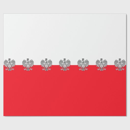 Papier Cadeau Drapeau polonais (Plat)