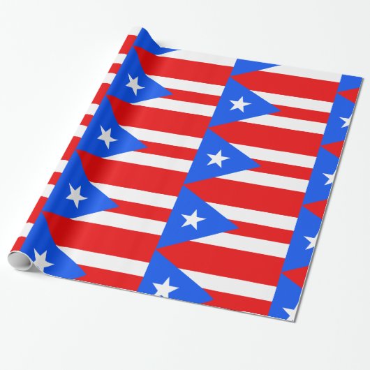 Papier Cadeau Drapeau Porto Rico (Déroulé)