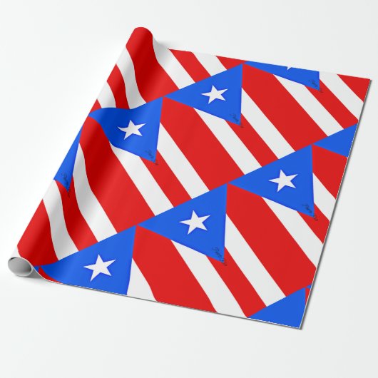 Papier Cadeau Drapeau Porto Rico (Déroulé)