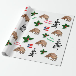 Papier Cadeau Drapeau Porto Rico et coqui