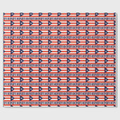 Papier Cadeau Drapeau Porto Rico et Porto Rico (Plat)