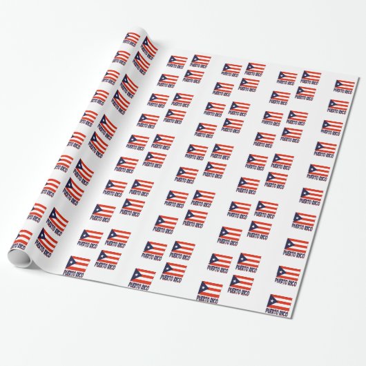 Papier Cadeau Drapeau Porto Rico et Porto Rico (Déroulé)