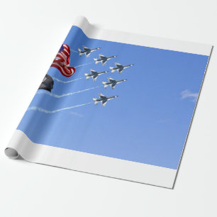 Papier Cadeau Drapeau POW MIA avec vieille gloire & Thunderbirds