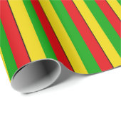 Papier Cadeau Drapeau Rasta coloré rayé (Coin rond)