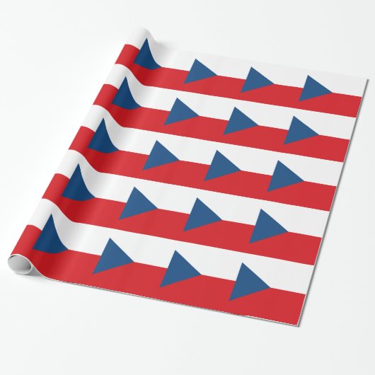 Papier Cadeau Drapeau République tchèque (Déroulé)