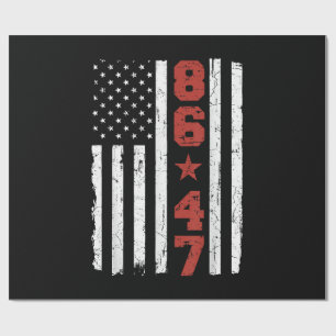 Papier Cadeau Drapeau rétro Vintage USA 86 47 Anti Trump
