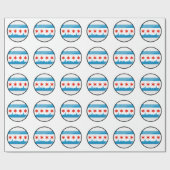 Papier Cadeau Drapeau rond brillant de Chicago (Plat)