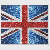 Papier Cadeau Drapeau rouge bleu blanc brillant parties scintill (Plat)