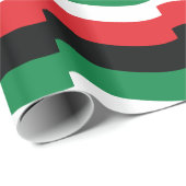 Papier Cadeau Drapeau rouge, noir et vert (Coin rond)