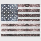 Papier Cadeau Drapeau rustique rouge blanc bleu étincelant USA (Plat)