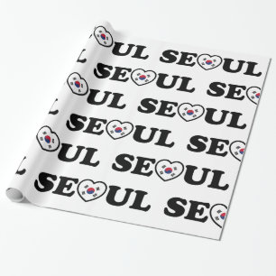 Papier Cadeau Drapeau Seoul Love Heart Taegeukgi