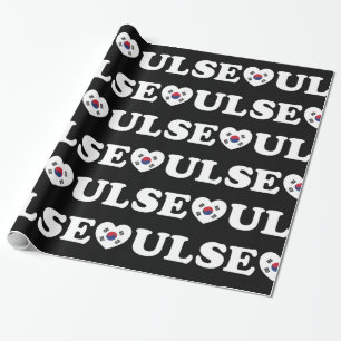 Papier Cadeau Drapeau Seoul Love Heart Taegeukgi