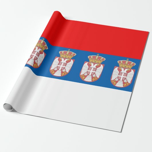 Papier Cadeau Drapeau serbe (Déroulé)