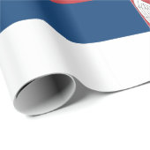 Papier Cadeau Drapeau Serbie (Coin rond)