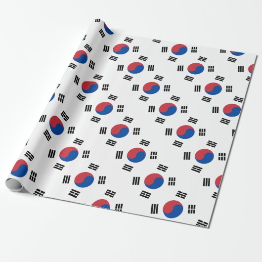 Papier Cadeau Drapeau sud-coréen - Corée - Taegeukgi - 대한민국의국기 (Déroulé)