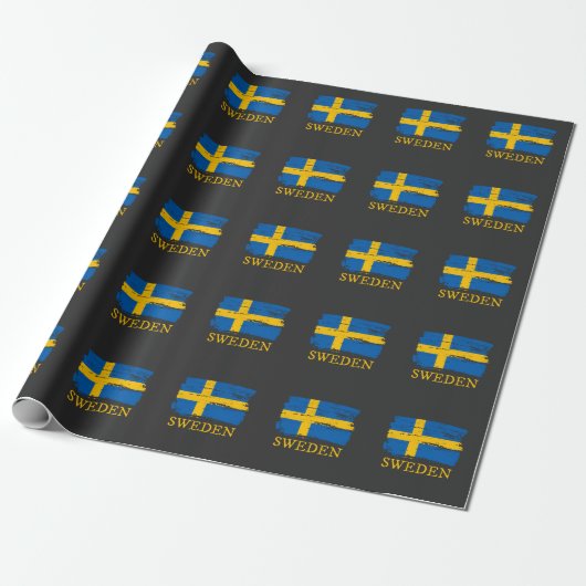 Papier Cadeau Drapeau Suède (Déroulé)