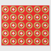 Papier Cadeau Drapeau Suisse (Plat)