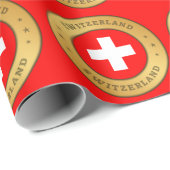Papier Cadeau Drapeau Suisse (Coin rond)