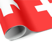 Papier Cadeau Drapeau Suisse (Coin rond)