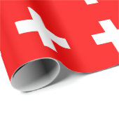 Papier Cadeau Drapeau Suisse (Coin rond)