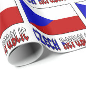 Papier Cadeau Drapeau tchèque et drapeau de la République tchèqu (Coin rond)