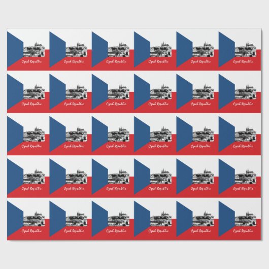 Papier Cadeau Drapeau Tchèque, Prague & Tchèque cadeaux /fans sp (Plat)