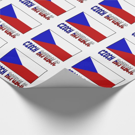 Papier Cadeau Drapeau Tchèque République tchèque et Tchéquie (Coin)