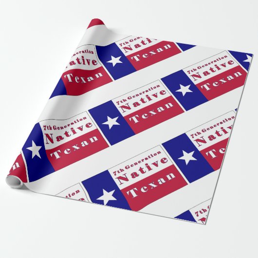 Papier Cadeau Drapeau texan natif de 7e génération (Déroulé)