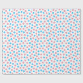 Papier Cadeau Drapeau Transgenre Pride Étoiles rose Bleu Blanc (Plat)