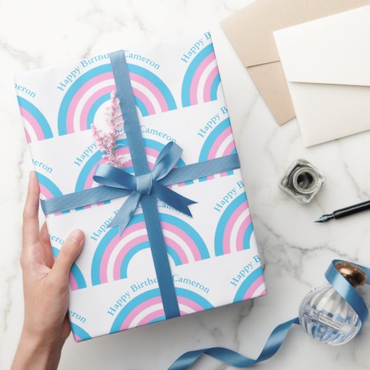 Papier Cadeau Drapeau Transgenre Rainbow Pride Personnalisé Anni (Cadeaux)
