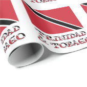 Papier Cadeau Drapeau trinidadien Tobagonais de Trinité-et-Tobag (Coin rond)