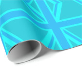 Papier Cadeau Drapeau Turquoise Union Jack (Coin rond)