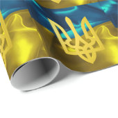 Papier Cadeau Drapeau ukrainien et enveloppe de cadeau de Tryzub (Coin rond)