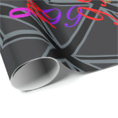 Papier Cadeau Drapeau Union Jack noir (Coin rond)