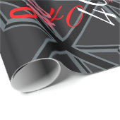 Papier Cadeau Drapeau Union Jack noir (Coin rond)