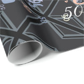 Papier Cadeau Drapeau Union Jack noir (Coin rond)