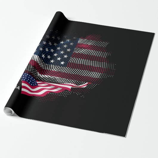 Papier Cadeau Drapeau USA (Déroulé)