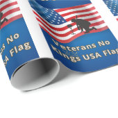 Papier Cadeau Drapeau USA des vétérans sans rois (Coin rond)