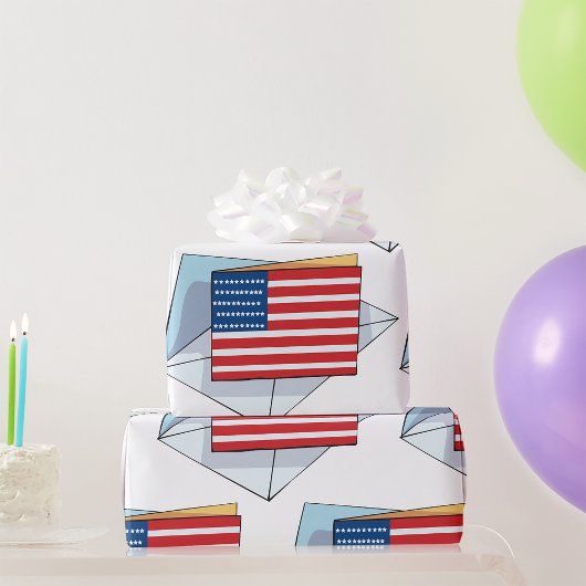 Papier Cadeau Drapeau USA Sur Carte