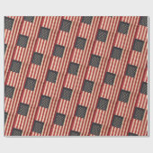 Papier Cadeau Drapeau vintage américain Patiné (Plat)